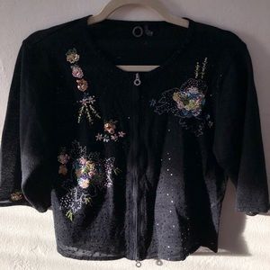 Courage embroidered cropped knit